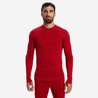 Adult Long-sleeved Thermal Base Layer Top Keepdry 500 - Red - M.