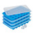 Relaxdays Eiswürfelform mit Deckel, 4er Set, Diamantform, je 24 Mulden, Silikon, Eiswürfelschale, blau/transparent