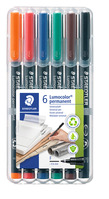 Lumocolor® permanent pen 318 Permanent-Universalstift F STAEDTLER Box mit 6 sortierten Farben