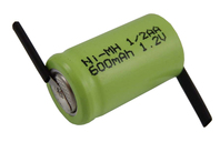 VHBW akkumulátor 1 / 2AA forrasztó füllel, Z alakú, NiMH, 1.2V, 600mAh