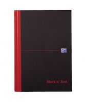 Black n Red A5 Casebound Hard Cover Notebook Ruled 192 Pages Black/Red (Pack 5)
