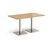Brescia rectangular dining table with flat square brushed steel bases 1400mm x 8