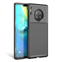 NALIA Carbon Look Cover compatible with Huawei Mate 30 Pro / Mate 30 Pro 5G Case, Protective Ultra Thin Silicone Protector, Slim Back Bumper Shock absorbent Smartphone Coverage,...