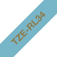 TZERL34 Satin Ribbon Tape Gold and Light blue 12mm Wide Nyomtató szalagok