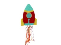 pinata fusée "spaceship" tricolore 43cm