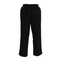 Whites Chefs Clothing Unisex Teflon Trousers in Black Polycotton - Easy Fit - L