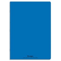 CONQUERANT C9 Cahier piqûre 24x32cm 96 pages 90g grands carreaux Seyès.Couverture polypropylène Bleu