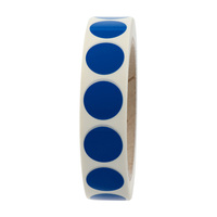 Markierungspunkte Ø 20 mm, blau, 1.000 runde Etiketten auf 1 Rolle(n), 3 Zoll (76,2 mm) Kern, Folienpunkte permanent, Verschlussetiketten