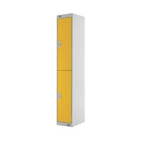 Two Compartment Locker 300x450x1800mm Yellow Door MC00048