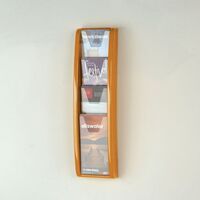 Wall mounted coloured leaflet dispensers - 4 x ? A4 pockets, orange