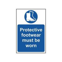 Protective footwear must be worn mandatory signs