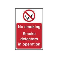 No Smoking Smoke Detectors In Operation Sign