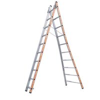 Industrial combination ladders - 2 x10 rungs flared base