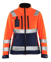 Damen High Vis Softshell Jacke 4902 orange/marineblau