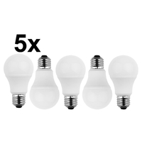 5er Set LED Birnenlampe SMD A60, E27, 8W 2700K 810lm 180°, weiß / matt