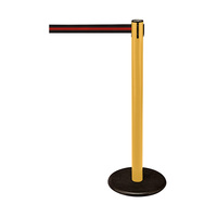 Barrier Post / Barrier Stand "Guide 28" | yellow black / red / black longitudinal stripes 4000 mm