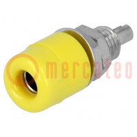 Socket; 4mm banana; 32A; 60VDC; yellow; nickel plated; insulated