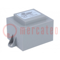 Transformer: encapsulated; 18VA; 230VAC; 12V; 12V; 750mA; 750mA; PCB