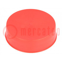Plugs; Body: red; Out.diam: 110mm; H: 31mm; Mat: LDPE; push-in; round