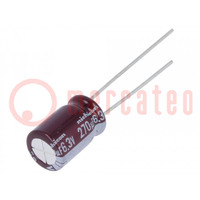 Capacitor: electrolytic; low ESR; THT; 270uF; 6.3VDC; Ø8x11.5mm