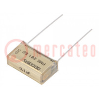 Kondensator: papierowy; 100nF; 300VAC; 20,3mm; ±10%; THT; PME261