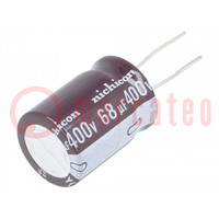Kondensator: elektrolityczny; THT; 68uF; 400VDC; Ø18x25mm; ±20%