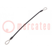 Retaining cable; Plating: PVC; stainless steel; 500mm; Body: black