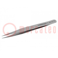 Tweezers; 130mm; Blade tip shape: sharp; non-magnetic