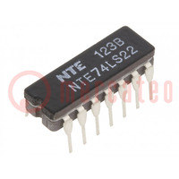 IC: digital; NAND; Ch: 2; IN: 4; TTL; THT; DIP14; OUT: colector abierto