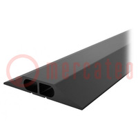 Cable protector; Width: 83mm; L: 3m; PVC; H: 14mm; black; Chambers: 2