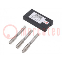 Tap; high speed steel grounded HSS-G; M8; 1.25; 56mm; 4,9mm; 3pcs.