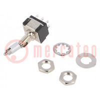 Switch: toggle; Pos: 2; DPDT; ON-ON; 6A/125VAC; 6A/6VDC; -45÷140°C