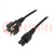 Cable; 3x0.75mm2; CEE 7/7 (E/F) plug,IEC C5 female; PVC; 1.8m