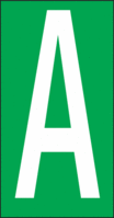 Buchstaben - A, Grün, 57 x 22 mm, Baumwoll-Vinylgewebe, Selbstklebend, B-500