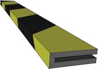 Aufprallschutz - Gelb/Schwarz, 1 m, Polyurethan, Selbstklebend, Beschichtet
