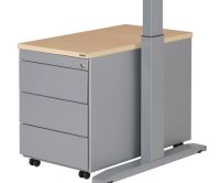 Abfallbehälter Rollcontainer beige , Inhalt 100 Liter , Deckel grün