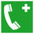 Erste-Hilfe-Schild - langnachleuchtend, Notruftelefon, Folie, (BxH): 5,0 x 5,0 c DIN EN ISO 7010 E004 ASR A1.3 E004