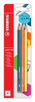 Sechskant-Schulbleistift STABILO® pencil 160, HB, Blisterkarte mit 3 Stiften