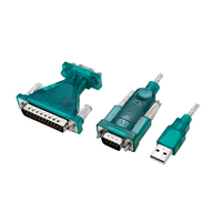 LogiLink UA0042B convertitore/ripetitore/isolatore seriale USB 2.0 RS-232 Verde, Trasparente