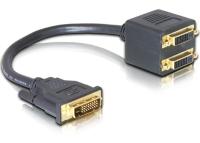 DeLOCK Adapter DVI25 M > 2x DVI25 F DVI kabel 0,2 m DVI-I Zwart