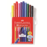 Faber-Castell 155310 viltstift Zwart, Blauw, Bruin, Cyaan, Groen, Roze, Rood, Violet, Geel 10 stuk(s)
