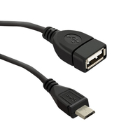 Qoltec 50404 USB cable 0.2 m USB 2.0 USB A Micro-USB B Black