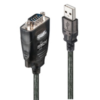 Lindy 42686 soros kábel Fekete 1,1 M USB A típus DB-9