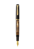 Pelikan M200 penna stilografica Sistema di riempimento integrato Nero, Marrone, Oro, Color marmo 1 pz