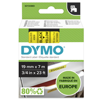DYMO D1 etichette originali | Rotolo da 19 mm x 7 m | stampa nera su giallo | etichette autoadesive per etichettatrice LabelManager | 1 Pezzo