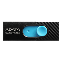 ADATA UV220 USB flash meghajtó 64 GB USB A típus 2.0 Fekete, Kék