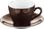 Kaffee-/Cappuccino-Tasse, mit Untertasse, Inhalt: 0,21 ltr., braun, Eschenbach