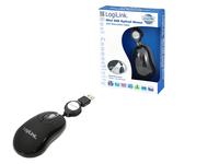 LogiLink Maus USB Mini optisch 800dpi m. Kabeleinzug