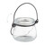 Relaxdays Windlicht, 12er Set, aus Glas, mit Henkel, innen & außen, Teelichthalter, HxD 6,5x7,5 cm, transparent/schwarz
