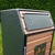Timber Fronted Single Litter Bin - 105 Litre - Smooth Finish painted in Burgundy - Light Oak